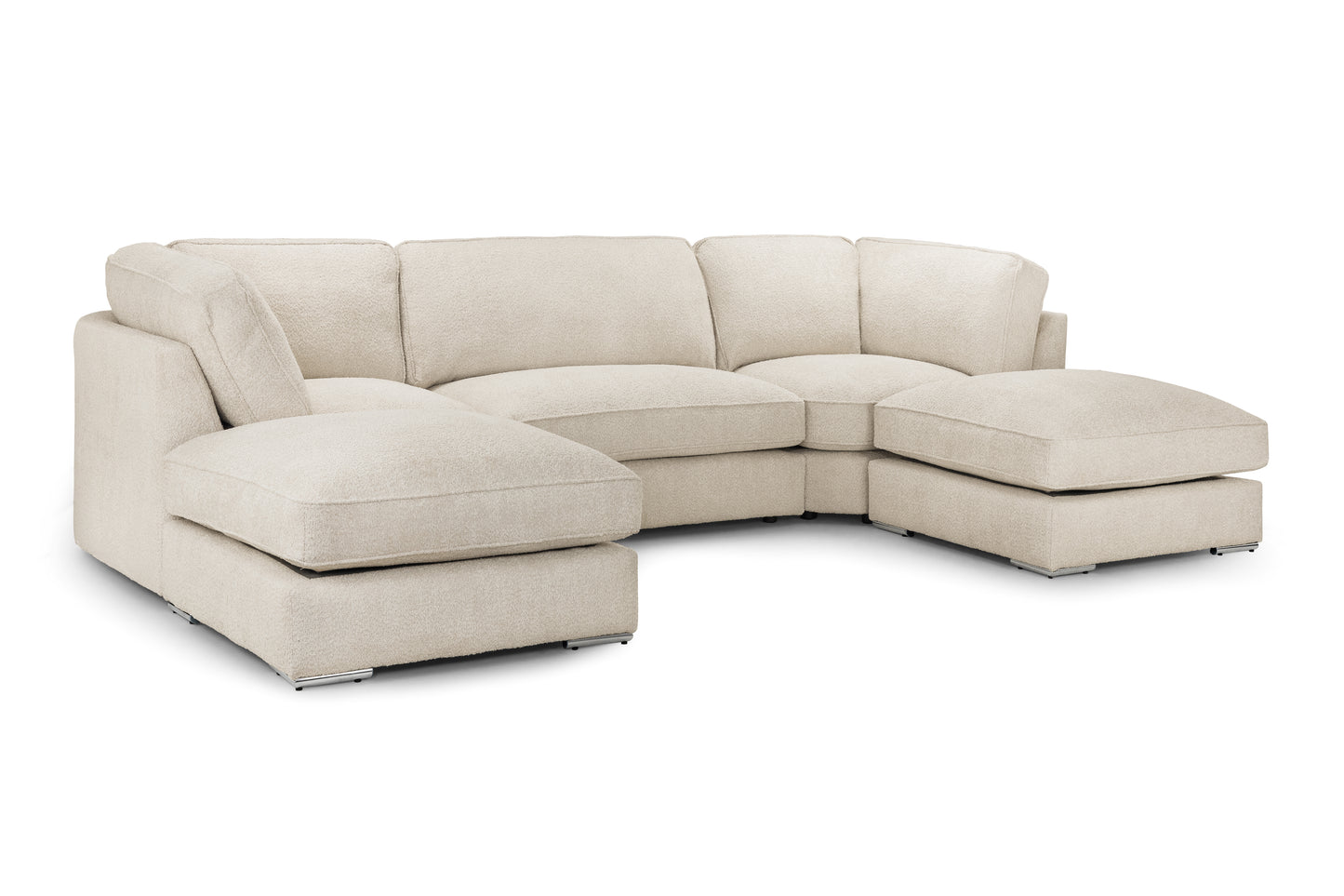 Inga Beige Boucle U Shape Corner Sofa