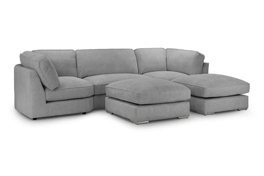 Inga Grey Boucle U Shape Corner Sofa