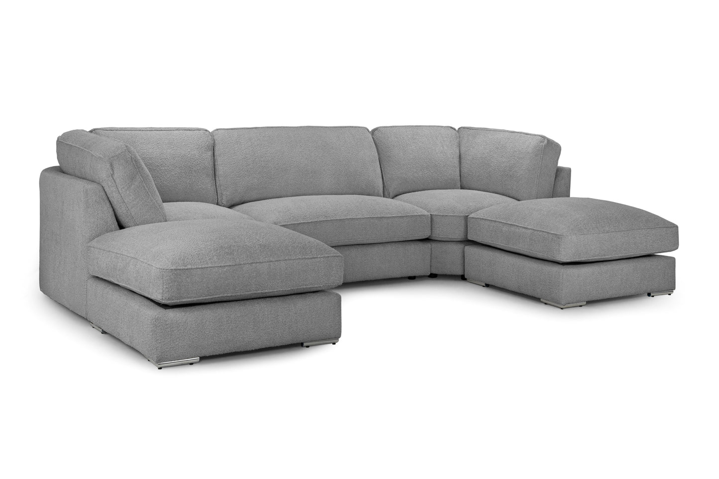Inga Grey Boucle U Shape Corner Sofa