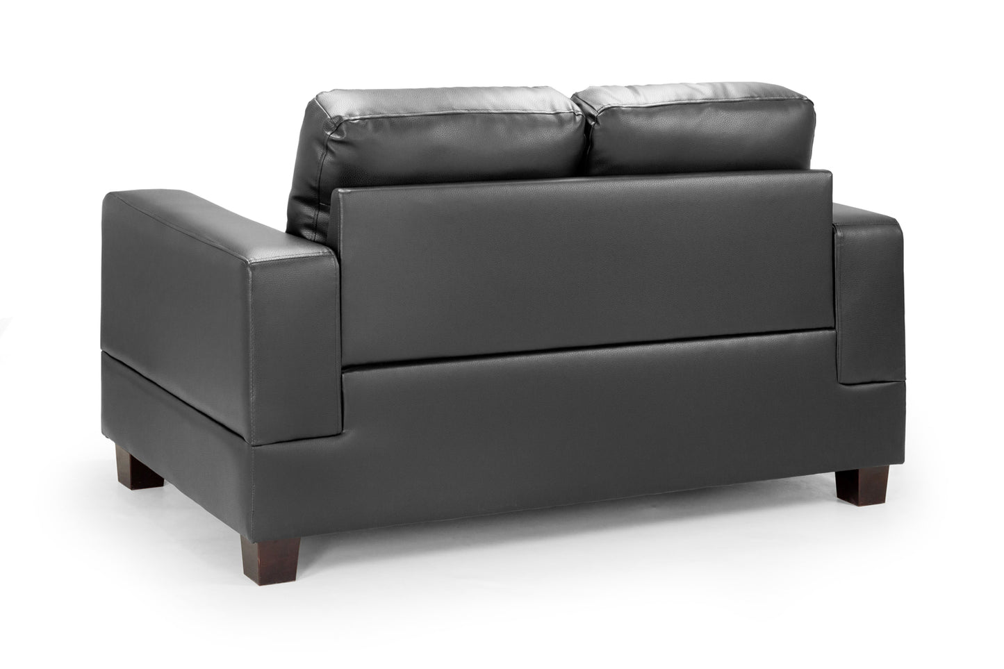 Jerry Black Leather 2 Seater Sofa