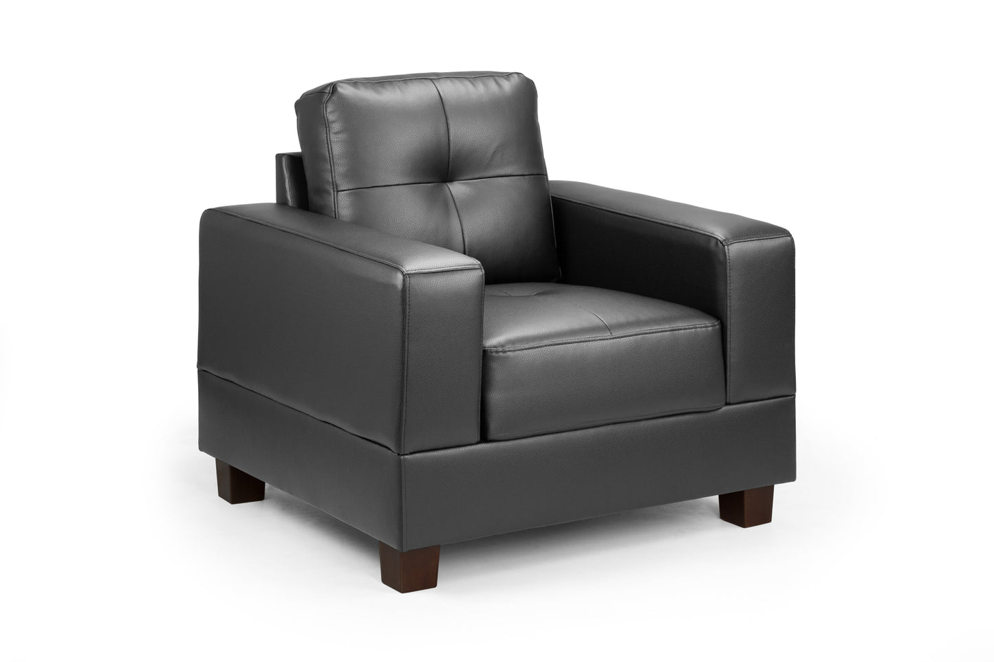 Jerry Black Leather Armchair