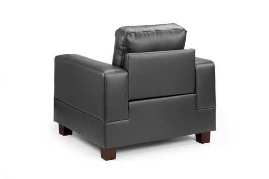 Jerry Black Leather Armchair