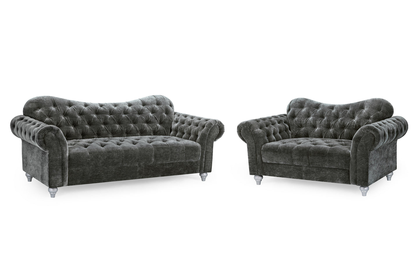 Jubilee Grey Fabric 3 and 2 Seater Sofa