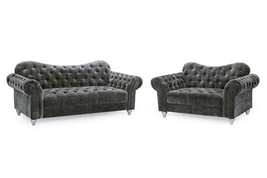 Jubilee Grey Fabric 3 and 2 Seater Sofa
