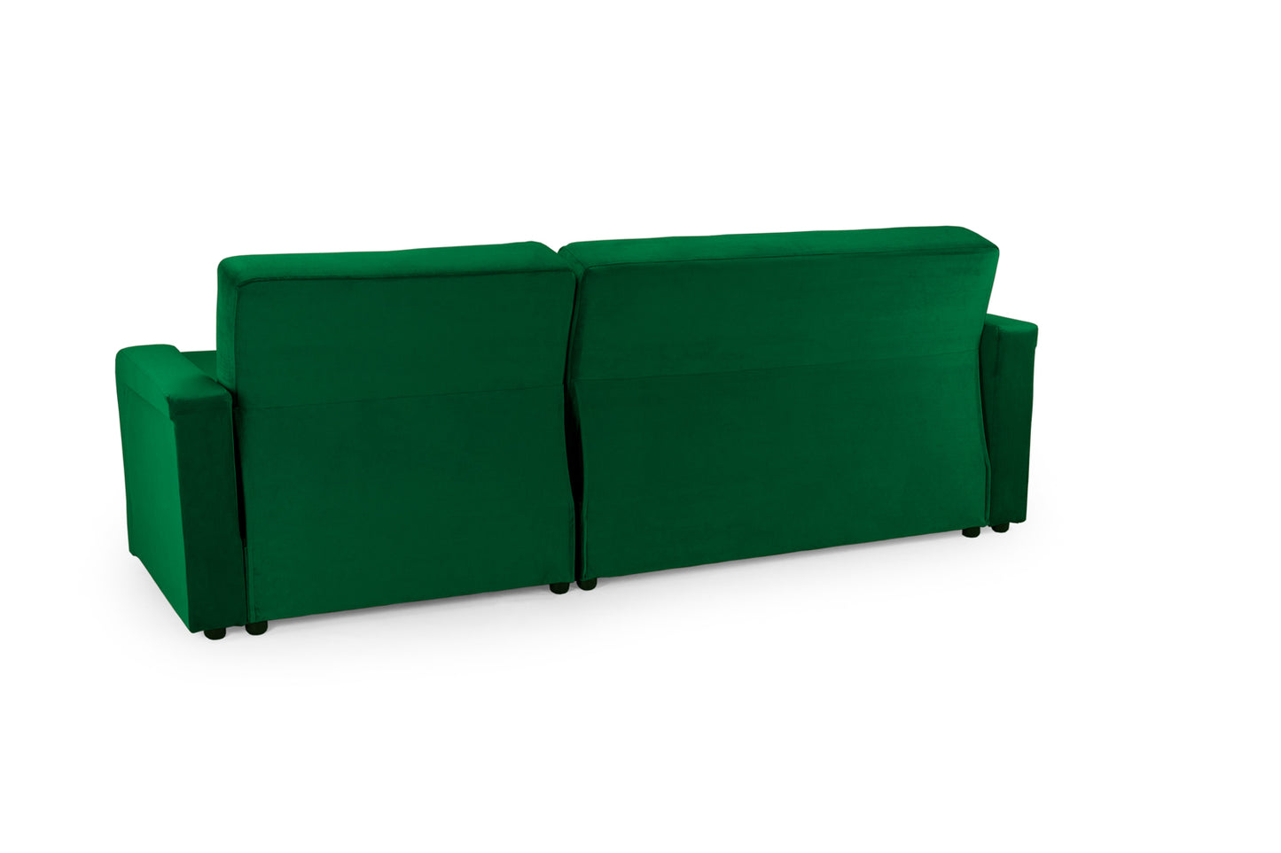 Kair Green Plush Fabric Universal Corner Sofa Bed
