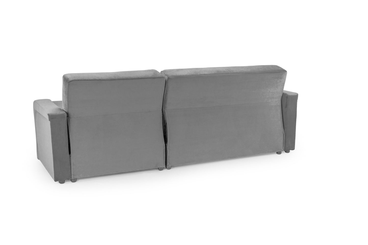 Kair Grey Plush Fabric Universal Corner Sofa Bed