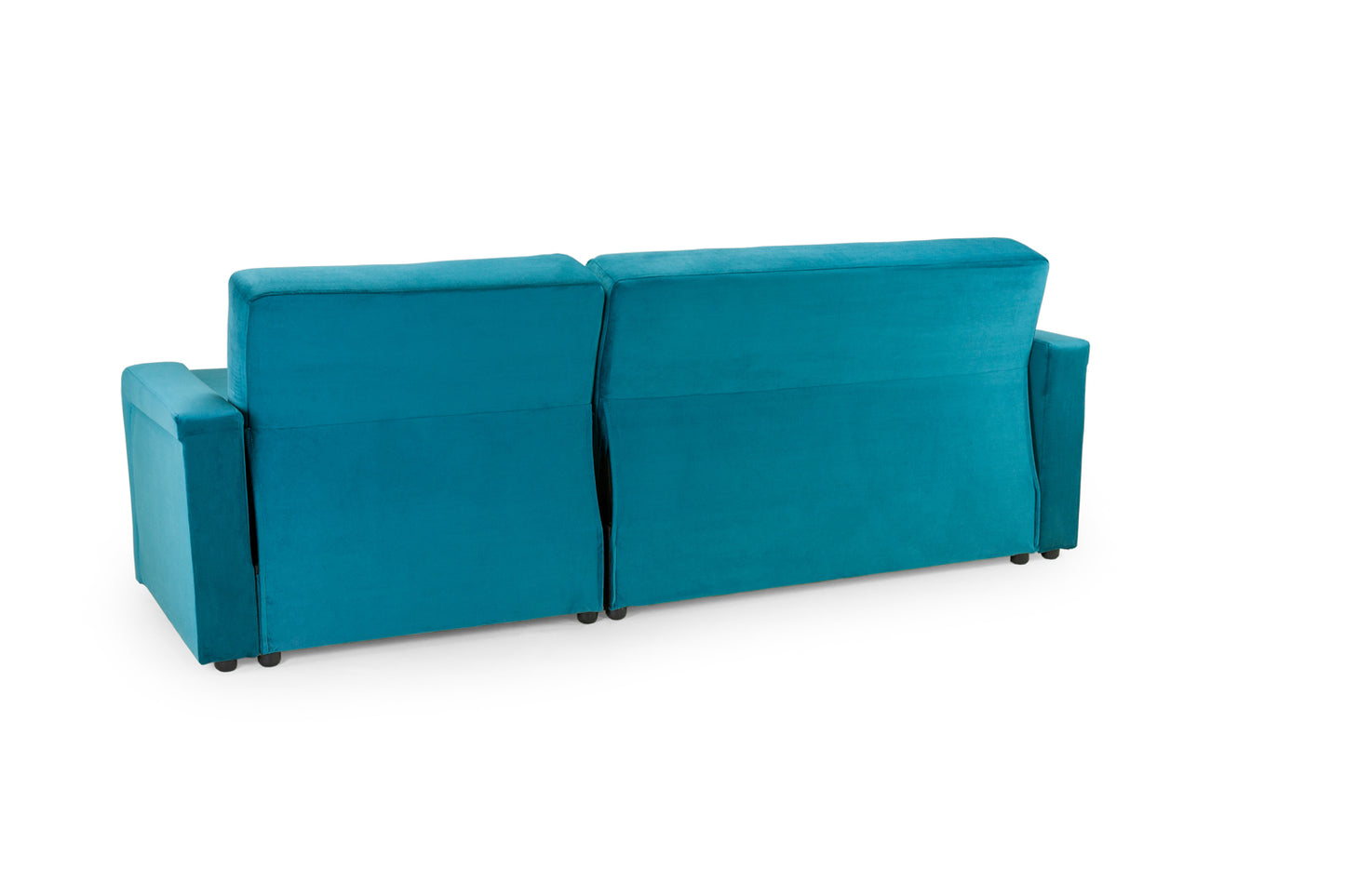 Kair Teal Plush Fabric Universal Corner Sofa Bed