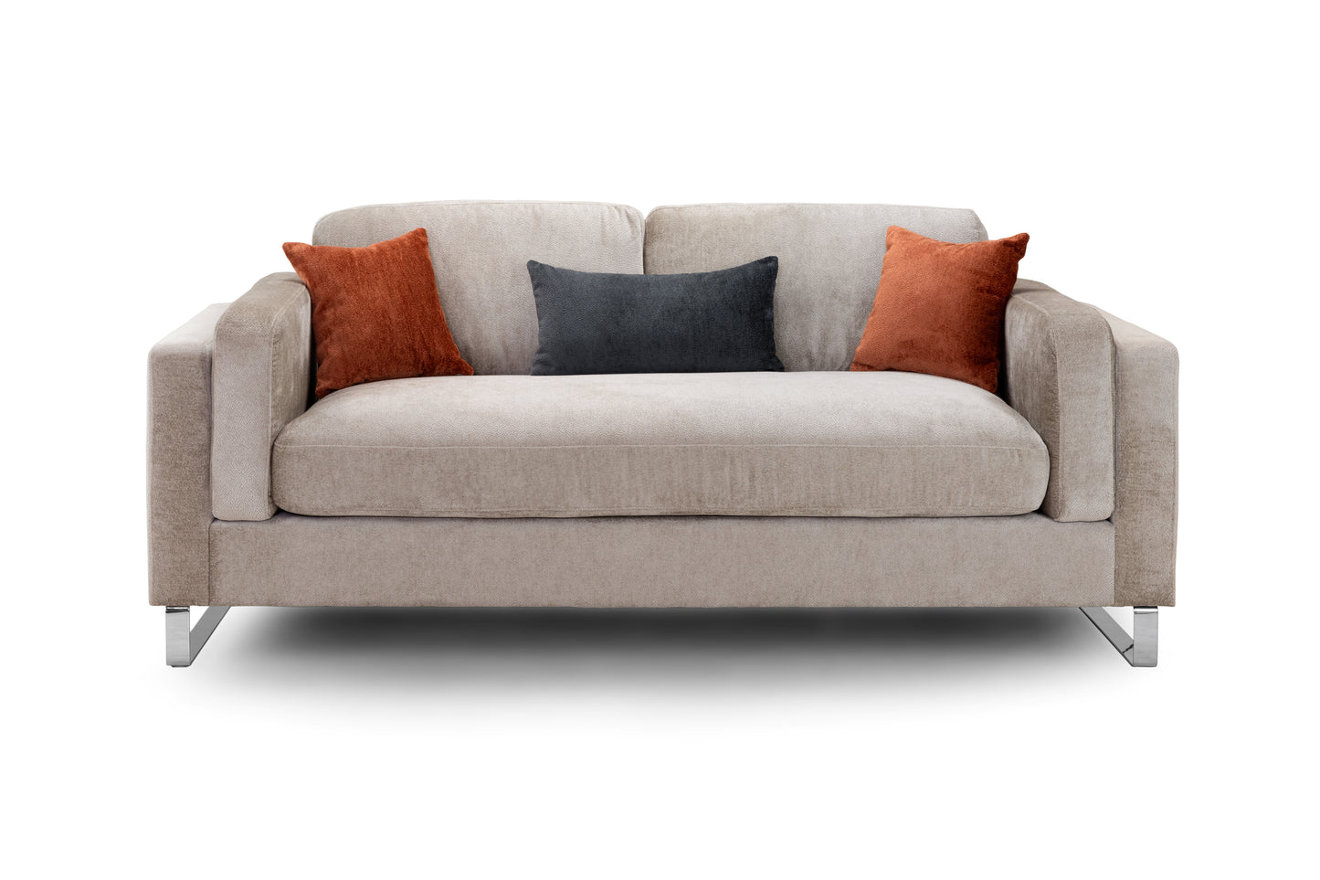 Kingston Beige Chenille 3 and 2 Seater Sofa