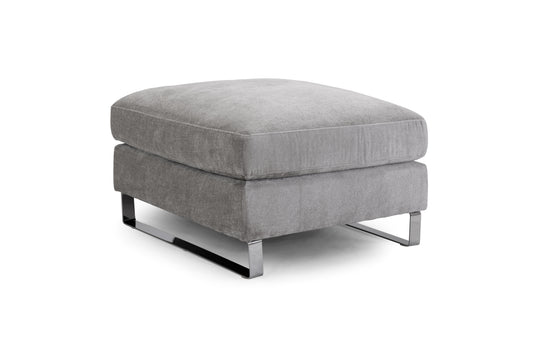 Kingston Grey Chenille Footstool