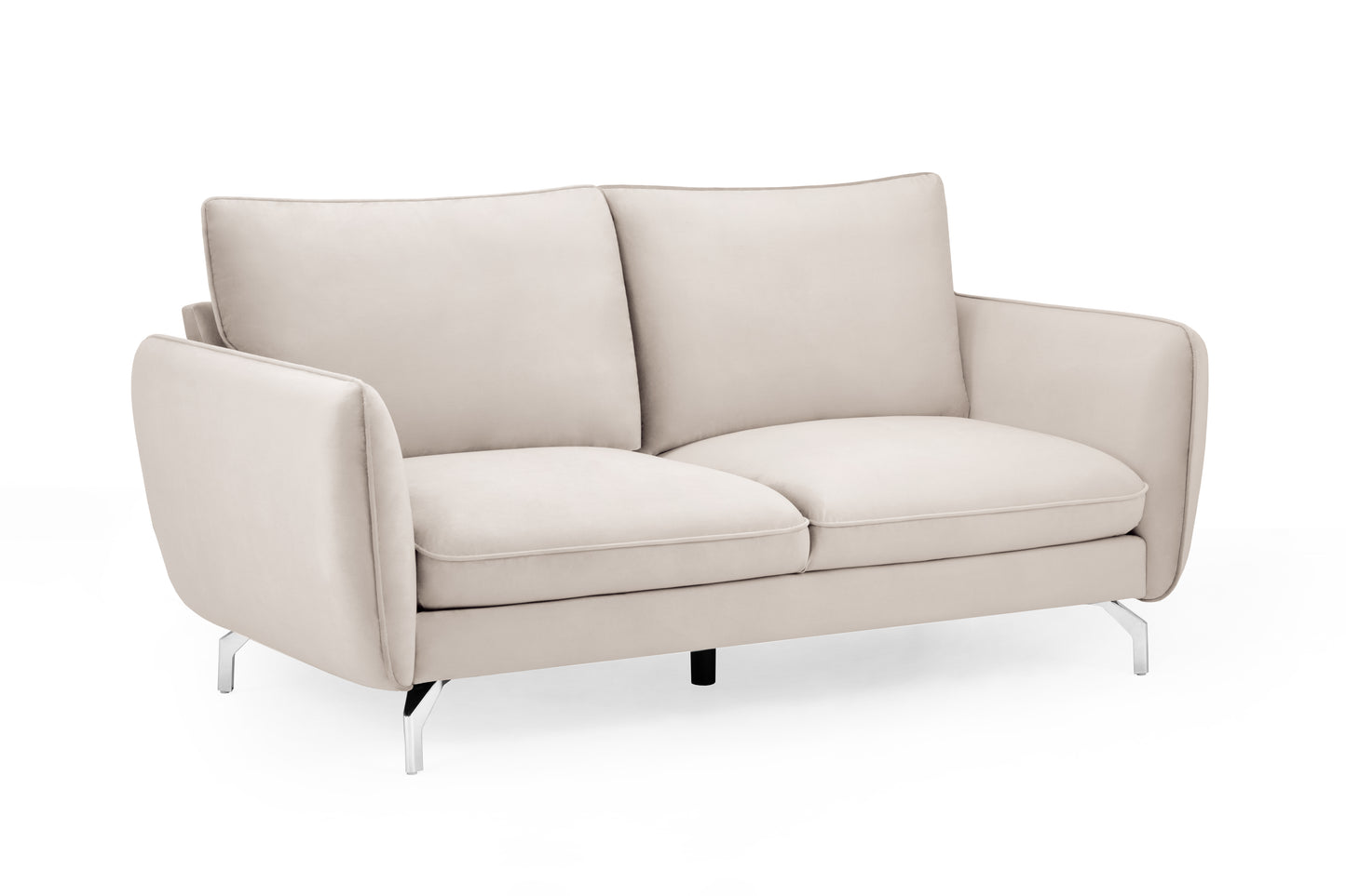 Lavard Beige Velvet 2 Seater Sofa