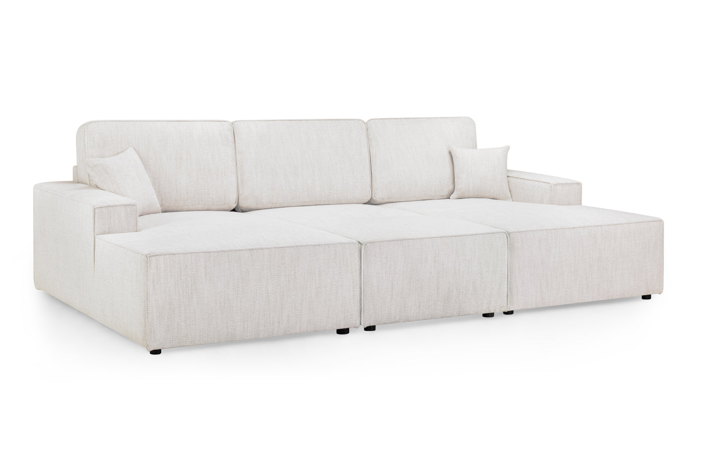 Leo Beige Fabric U Shape Cinema Sofa