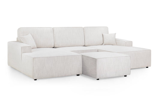 Leo Beige Fabric U Shape Cinema Sofa