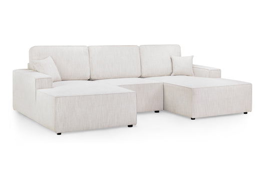 Leo Beige Fabric U Shape Cinema Sofa