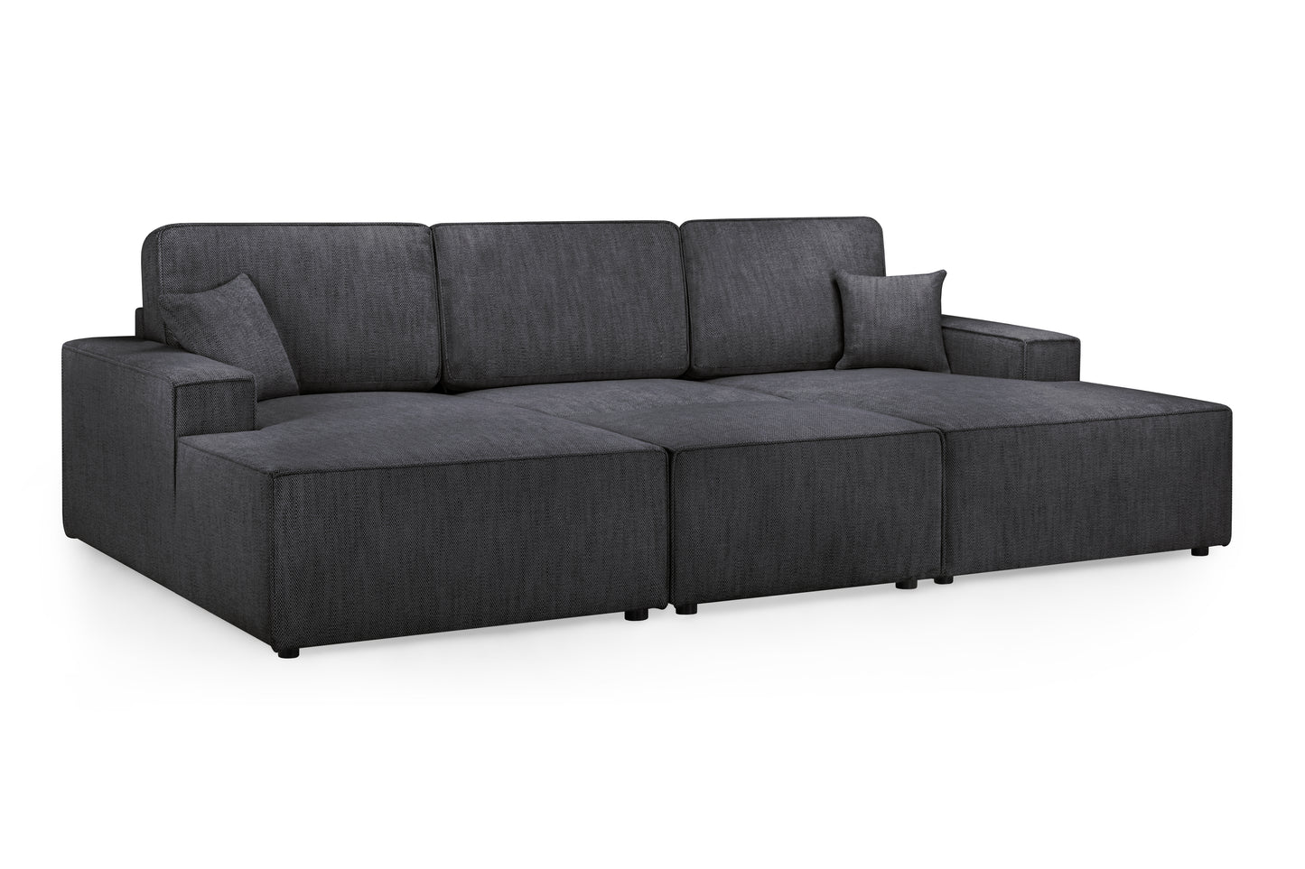 Leo Black Fabric U Shape Cinema Sofa