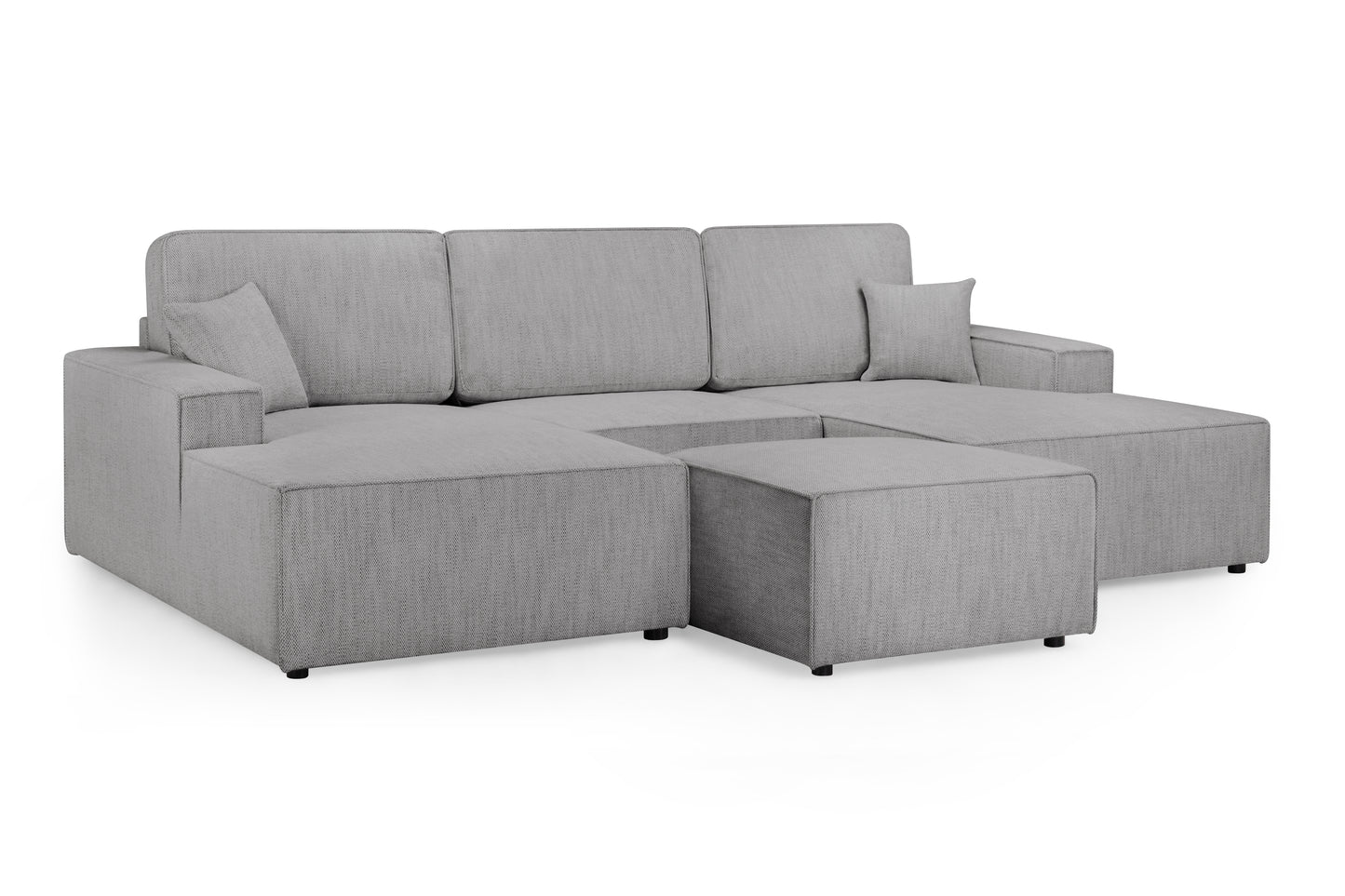 Leo Grey Fabric U Shape Cinema Sofa