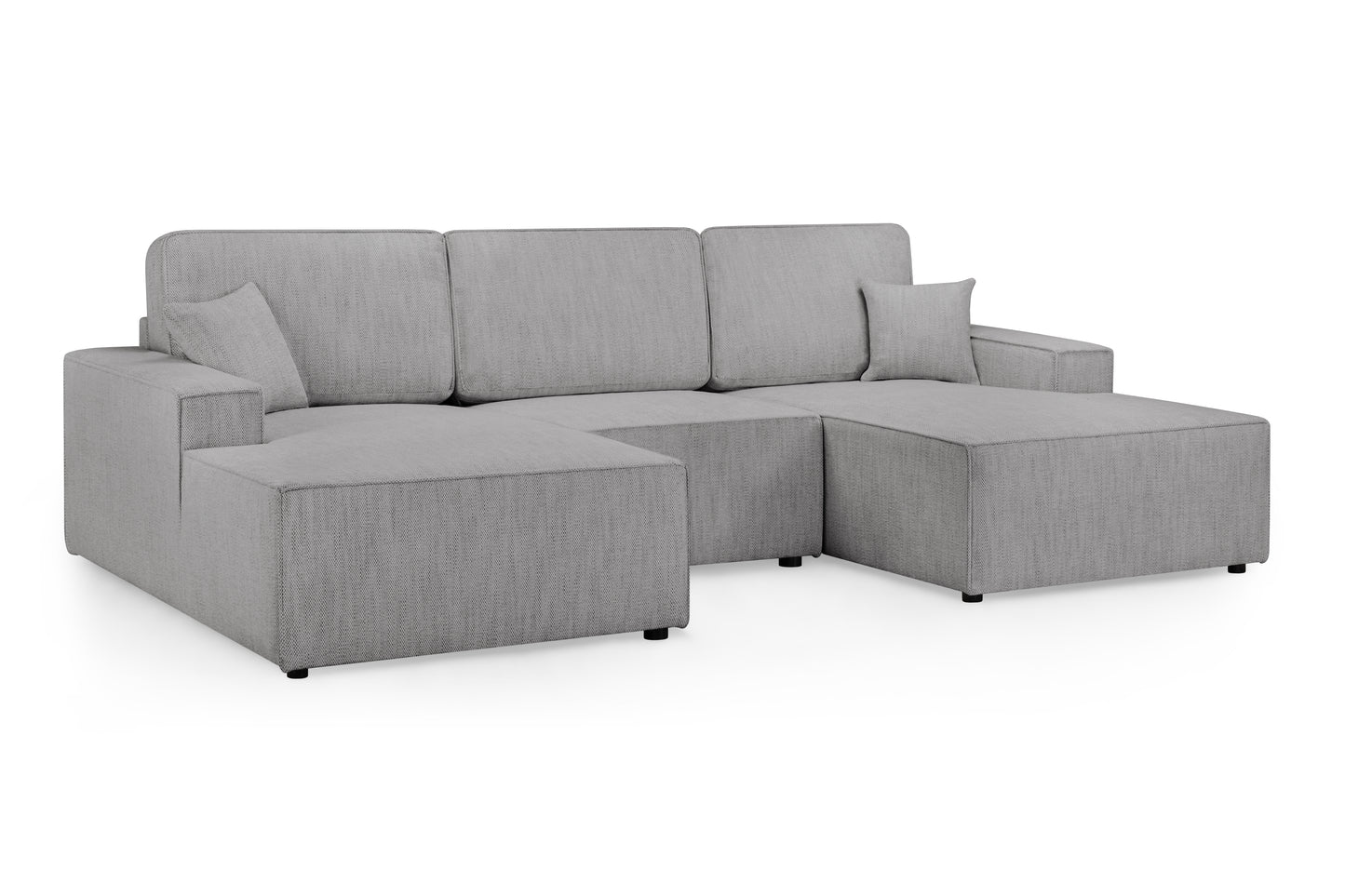 Leo Grey Fabric U Shape Cinema Sofa