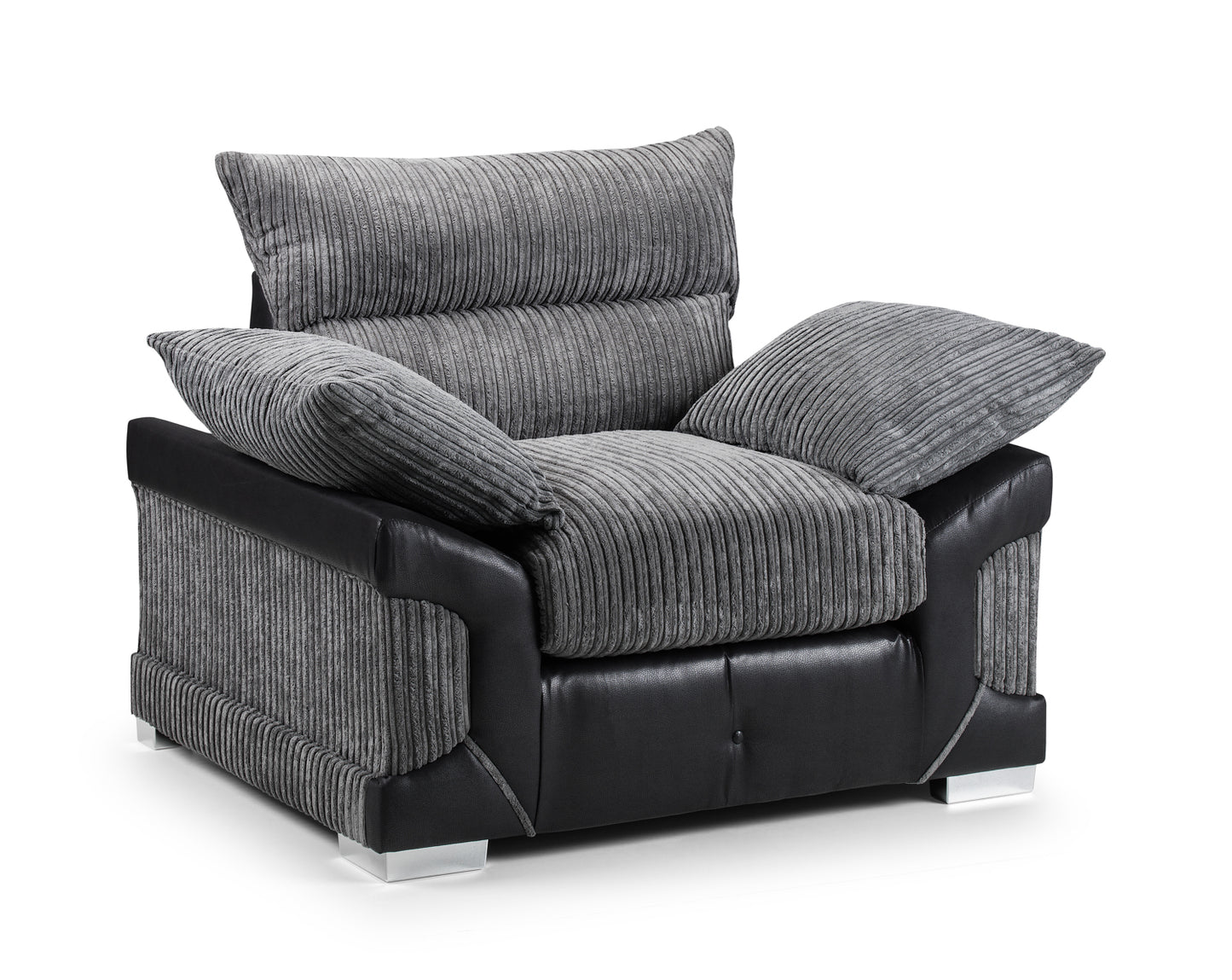 Logan Grey Jumbo Cord Armchair