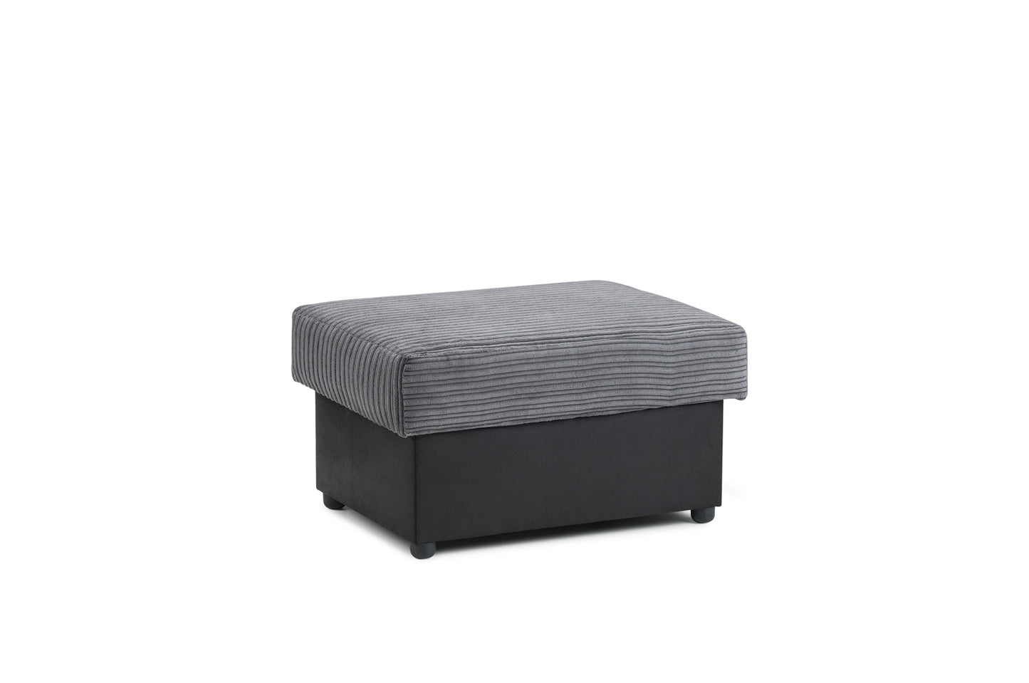 Logan Grey Jumbo Cord Footstool
