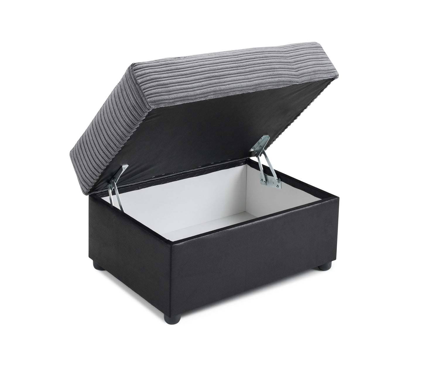 Logan Grey Jumbo Cord Footstool