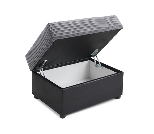 Logan Grey Jumbo Cord Footstool