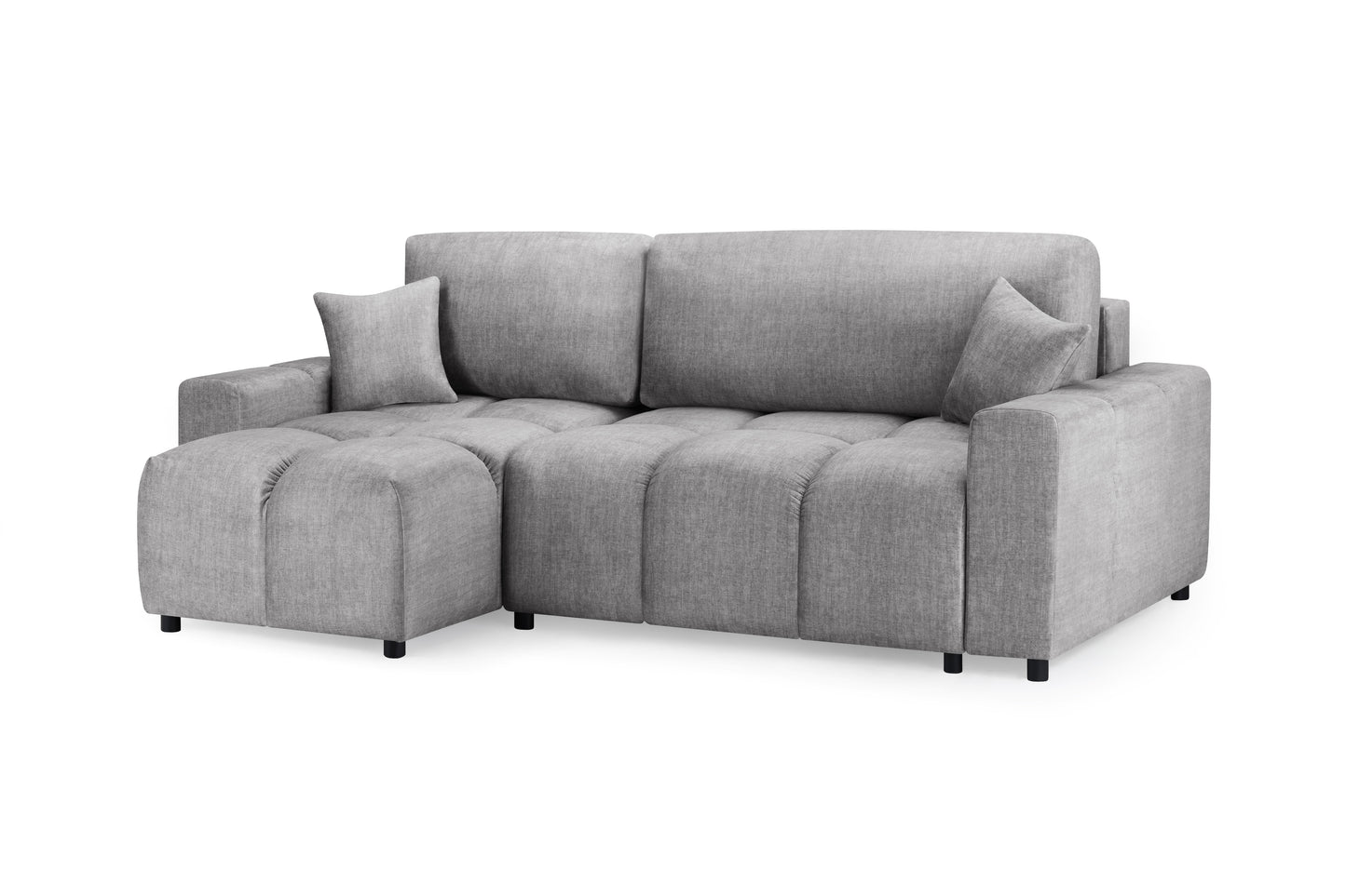 Luki Grey Fabric Universal Left Hand Sofa Bed