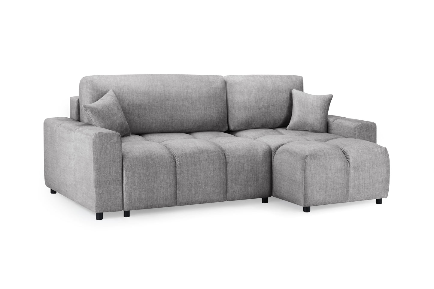 Luki Grey Fabric Universal Right Hand Sofa Bed