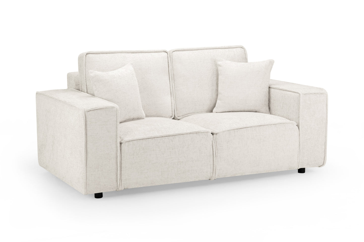Mary Cream Fabric 2 Seater Sofa