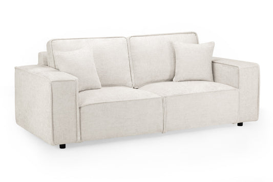 Mary Cream Fabric 3 Seater Sofa