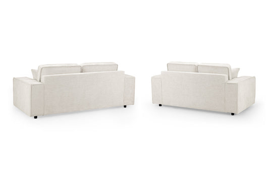 Mary Cream Fabric 3 and 2 Seater Sofa