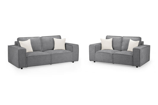 Mary Slate Fabric 3 and 2 Seater Sofa