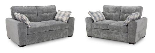 Maxwell Grey Fabric 3 and 2 Seater Sofa
