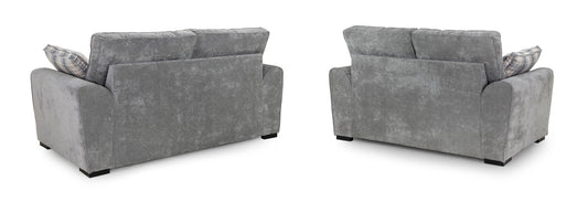 Maxwell Grey Fabric 3 and 2 Seater Sofa