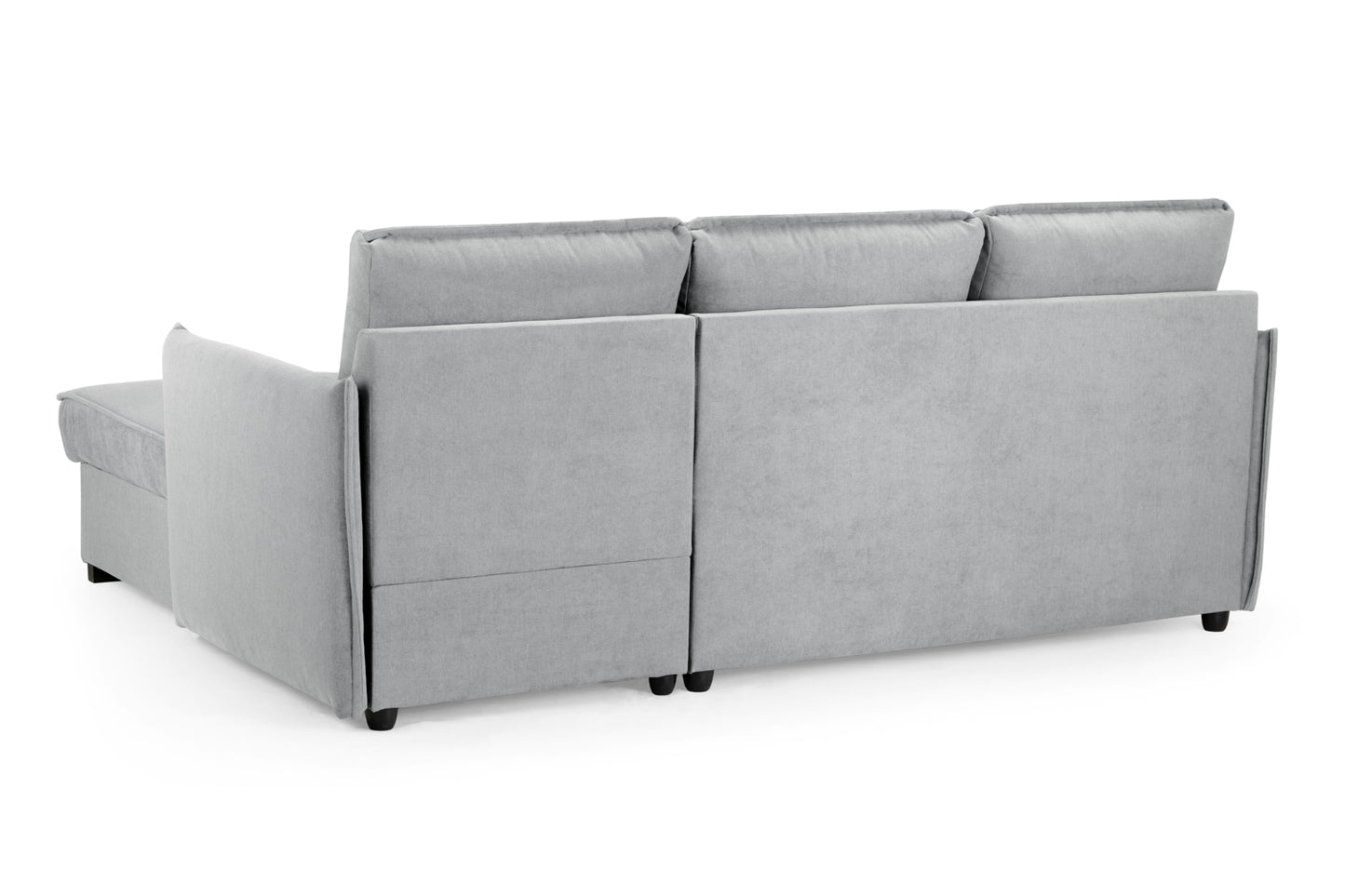Miel Grey Plush Fabric Universal Corner Sofa Bed