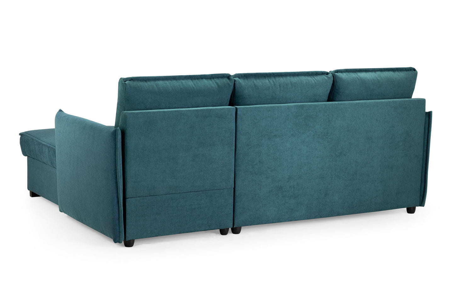 Miel Teal Plush Fabric Universal Corner Sofa Bed