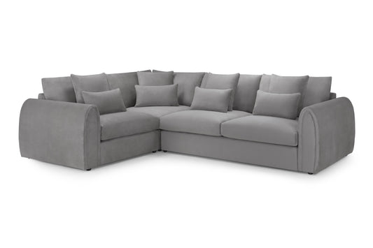 Mirabel Grey Velvet Left Hand Corner Sofa