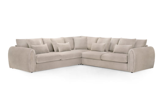 Mirabel Mocha Velvet Large Corner Sofa