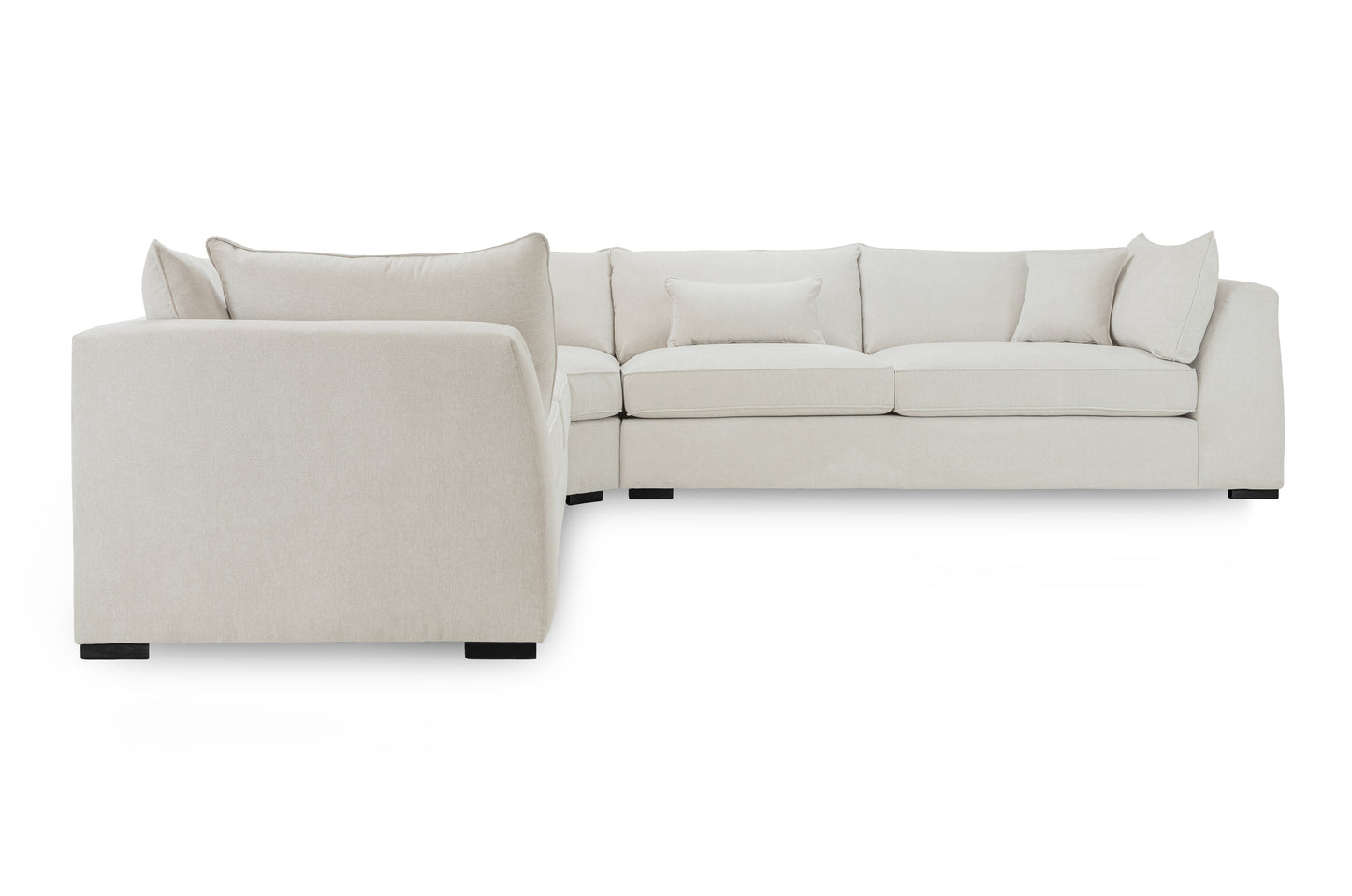 Monaco Stone Fabric Large Corner Sofa