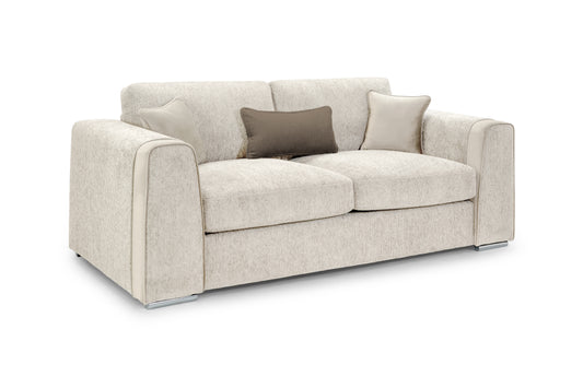 Naples Beige Chenille 3 Seater Sofa
