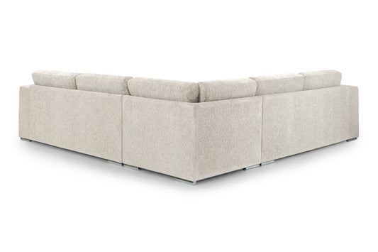 Naples Beige Chenille Large Corner Sofa