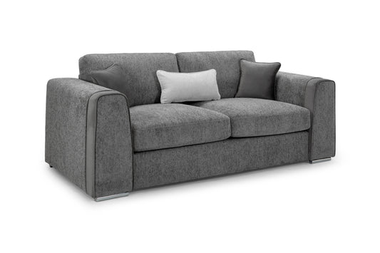 Naples Grey Chenille 3 and 2 Seater Sofa
