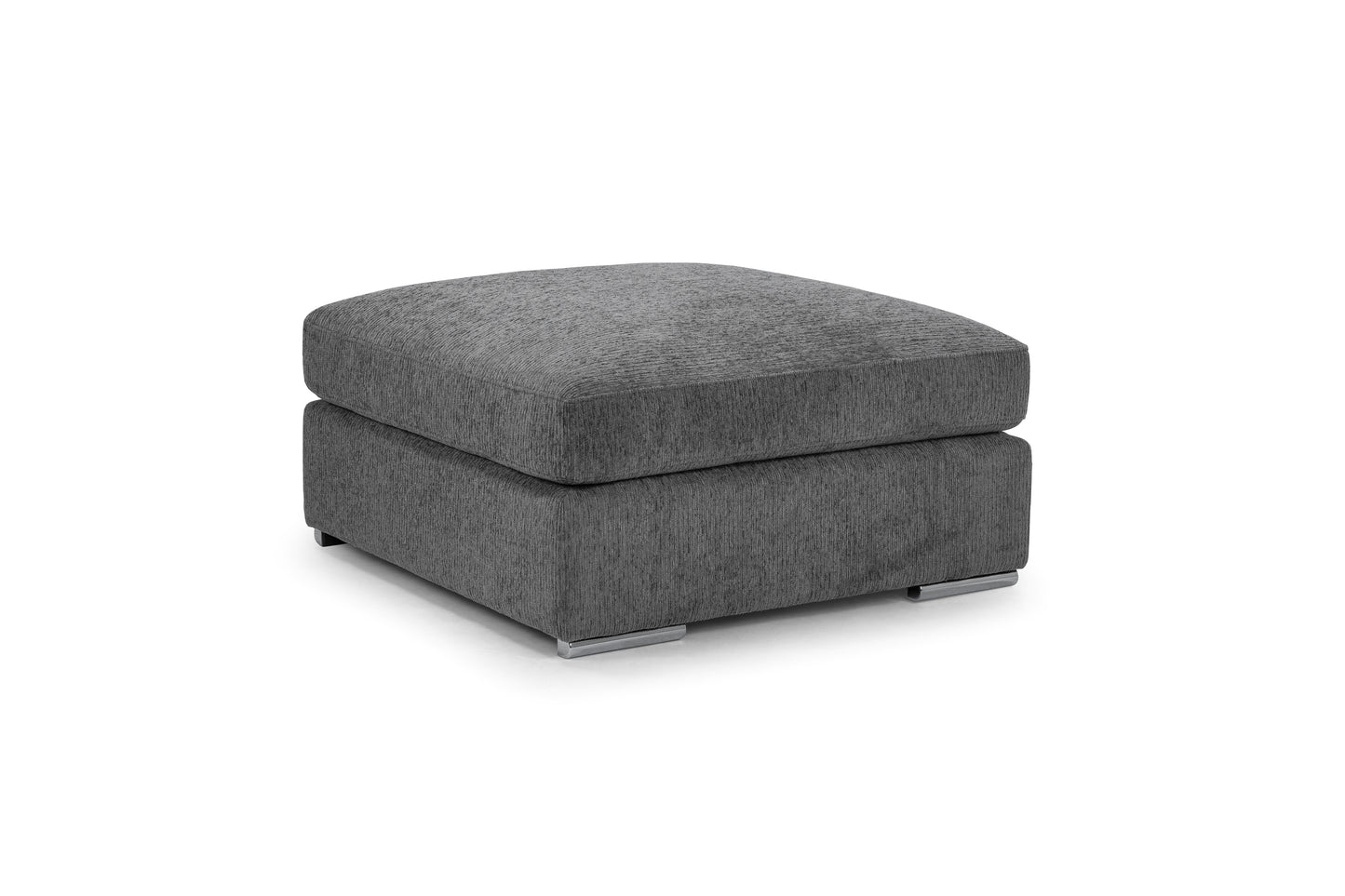 Naples Grey Chenille Footstool