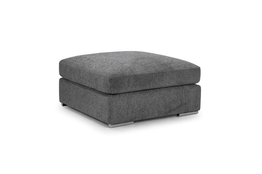 Naples Grey Chenille Footstool