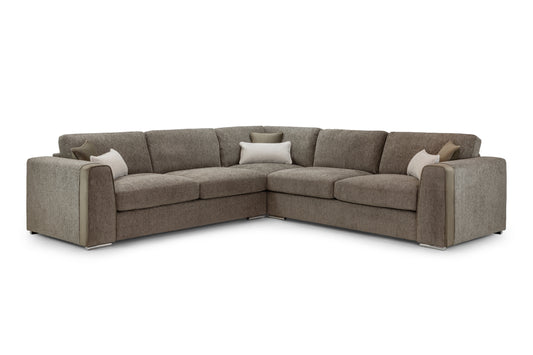 Naples Mocha Chenille Large Corner Sofa