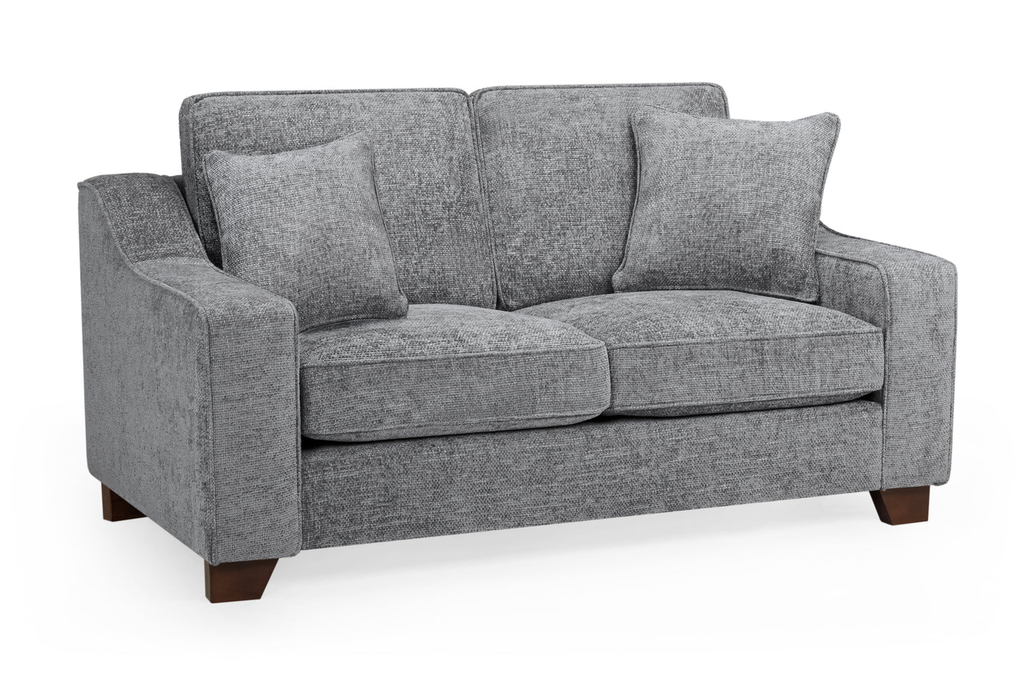 Nebraska Stone Plush Fabric 2 Seater Sofa