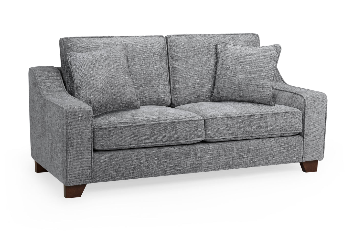 Nebraska Slate Plush Fabric 3 Seater Sofa