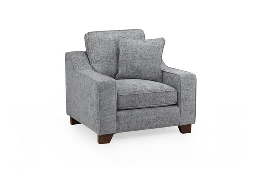 Nebraska Slate Plush Fabric Armchair