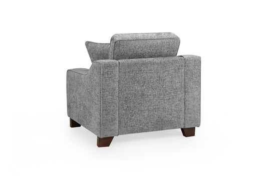 Nebraska Slate Plush Fabric Armchair