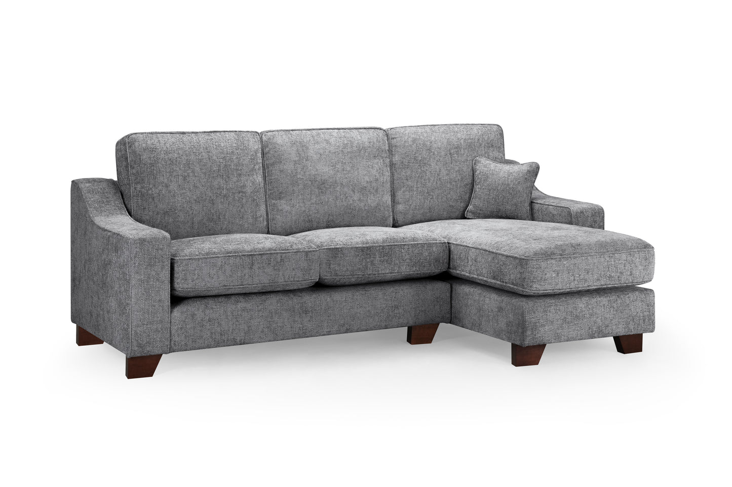 Nebraska Slate Plush Fabric Right Hand Corner Sofa