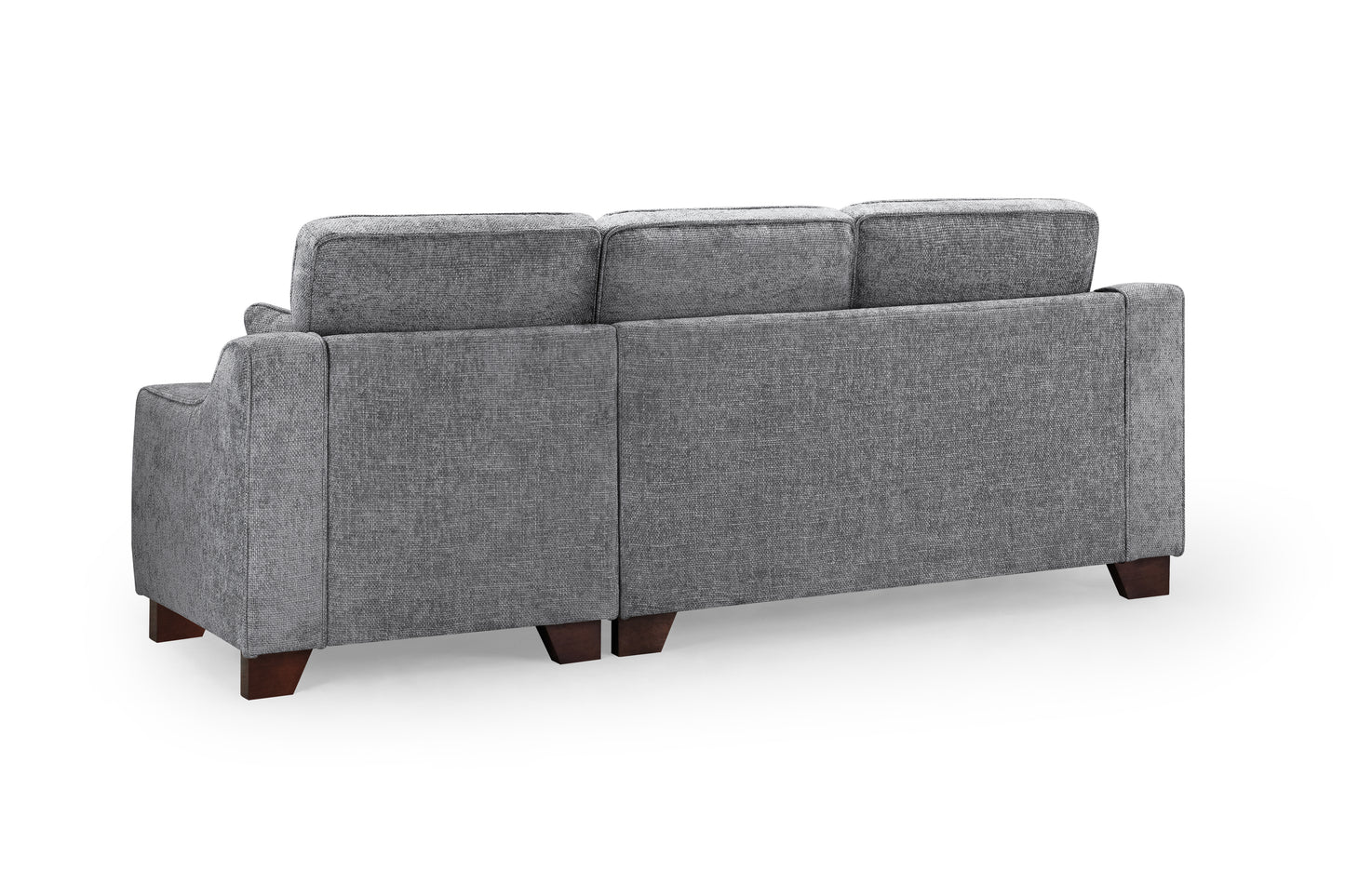 Nebraska Slate Plush Fabric Right Hand Corner Sofa