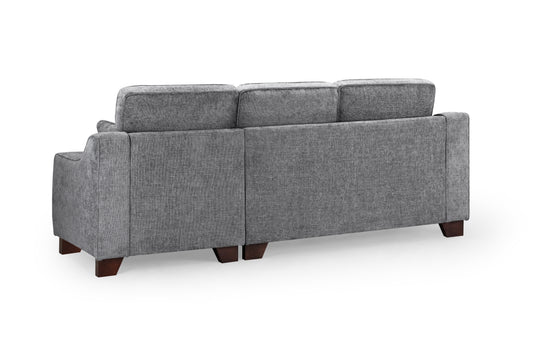 Nebraska Slate Plush Fabric Right Hand Corner Sofa